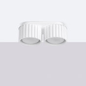 Plafonnier double spot blanc aluminium moderne | DASINO
