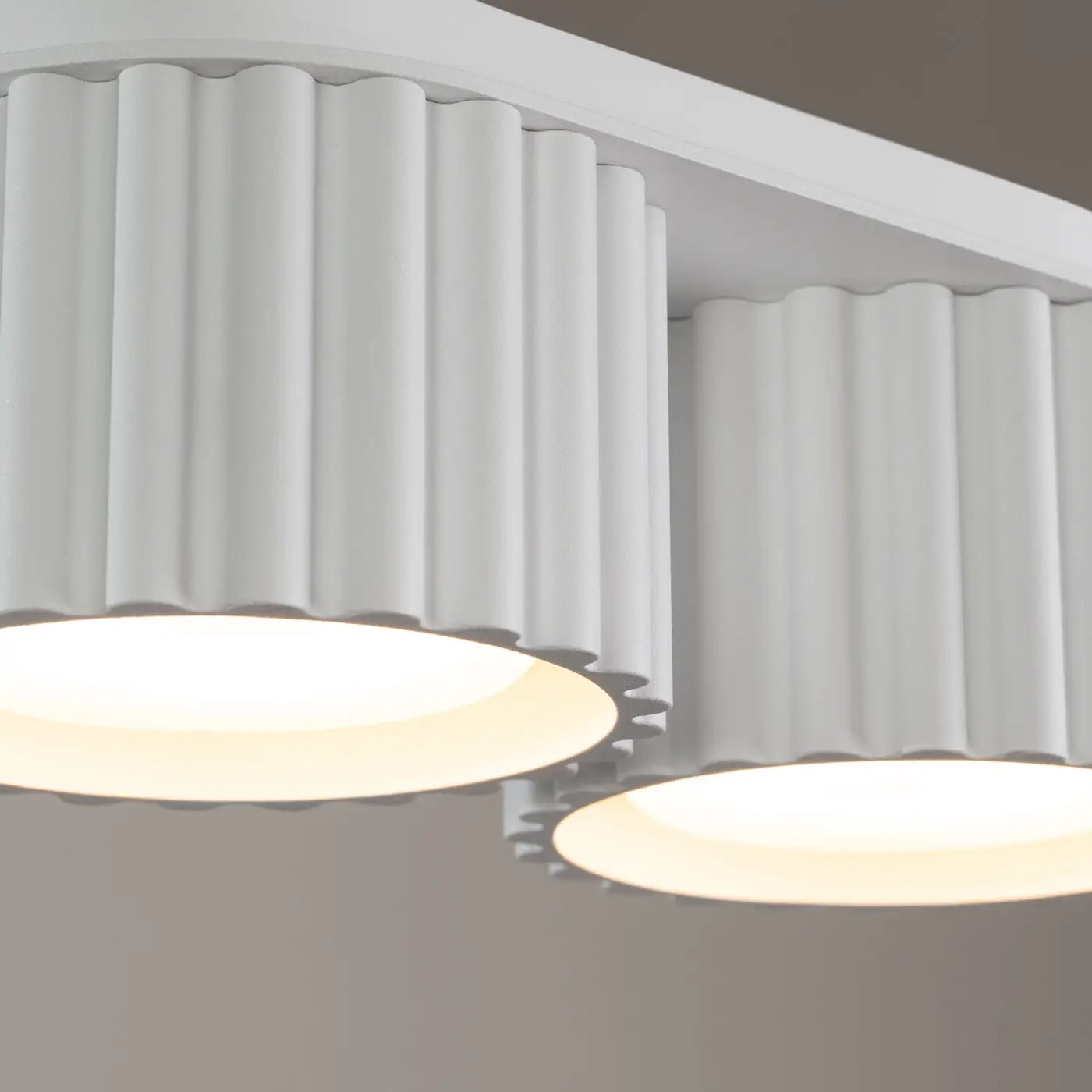 Plafonnier double spot blanc aluminium moderne | DASINO