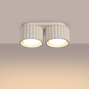 Plafonnier LED double spot beige aluminium moderne | RABAFI