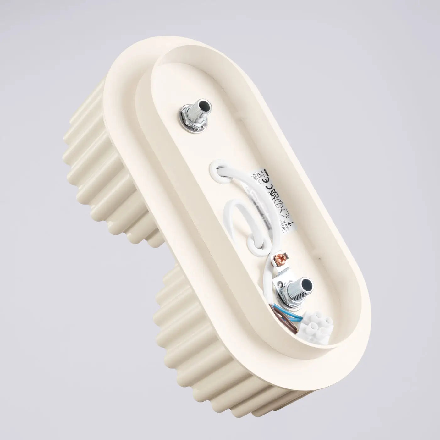 Plafonnier LED double spot beige aluminium moderne | RABAFI