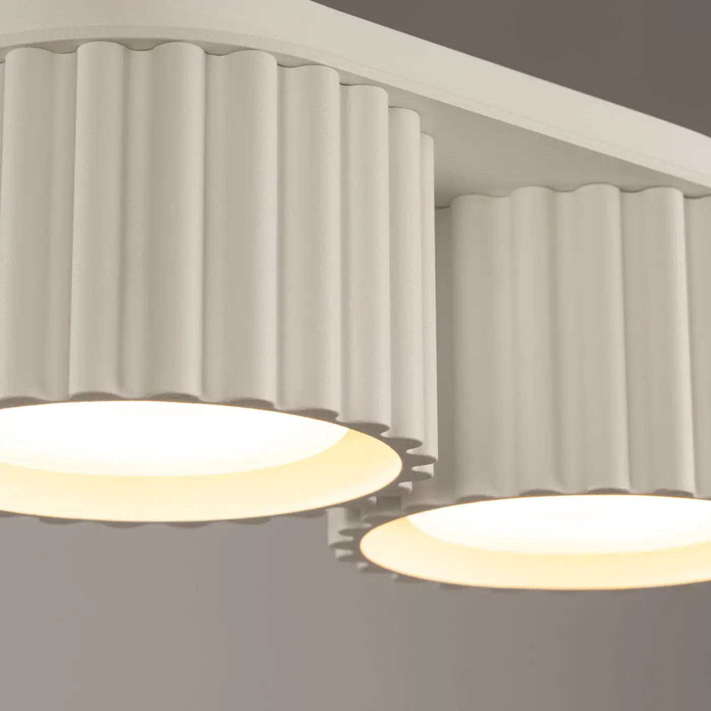 Plafonnier LED double spot beige aluminium moderne | RABAFI
