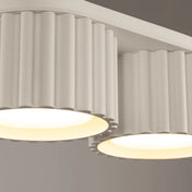 Plafonnier LED double spot beige aluminium moderne | RABAFI