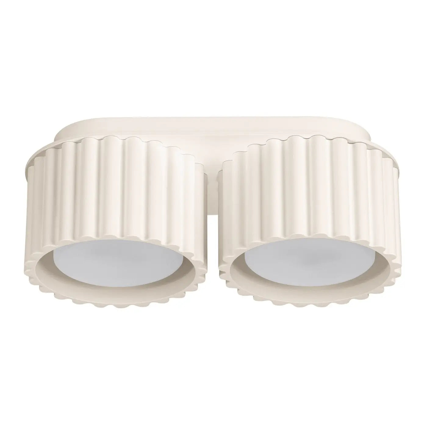 Plafonnier LED double spot beige aluminium moderne | RABAFI