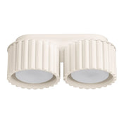 Plafonnier LED double spot beige aluminium moderne | RABAFI