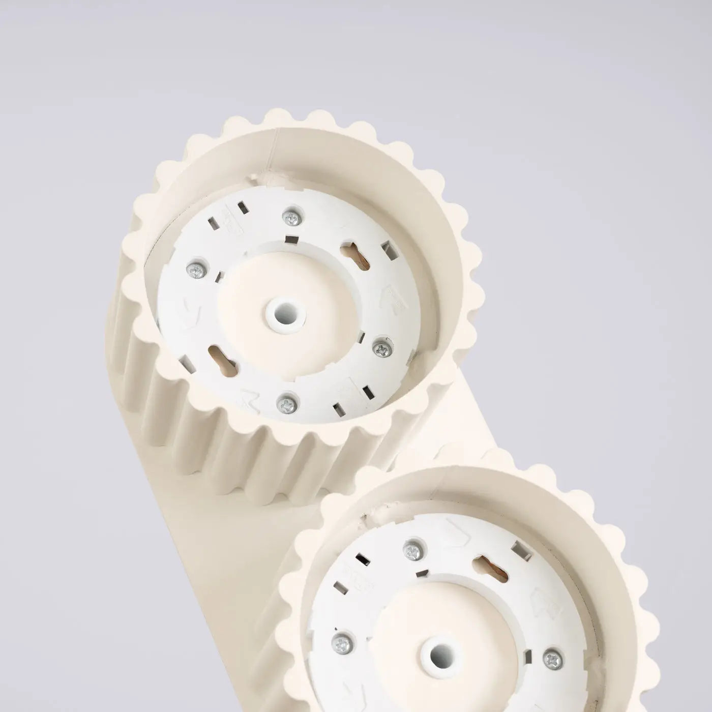 Plafonnier LED double spot beige aluminium moderne | RABAFI