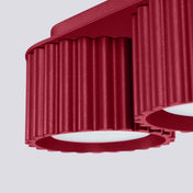 Plafonnier LED double spot bordeaux aluminium moderne | NUTIL