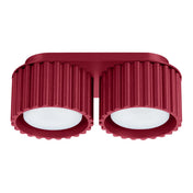 Plafonnier LED double spot bordeaux aluminium moderne | NUTIL