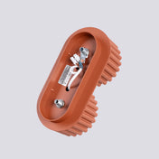 Plafonnier LED double spot rouge ocre aluminium moderne | VIZANAR