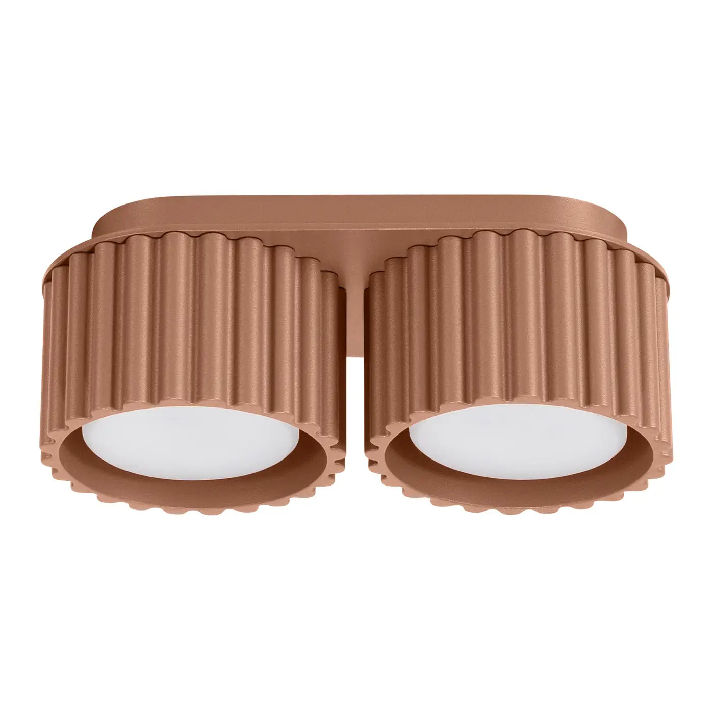 Plafonnier LED double spot moka aluminium moderne | SIBES