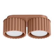 Plafonnier LED double spot moka aluminium moderne | SIBES
