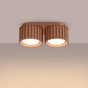 Plafonnier LED double spot moka aluminium moderne | SIBES