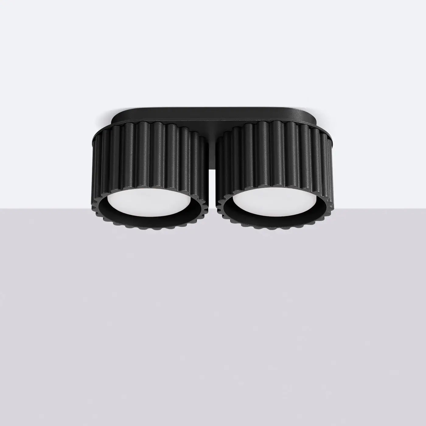Plafonnier LED double spot noir aluminium | VAMA