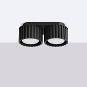 Plafonnier LED double spot noir aluminium | VAMA