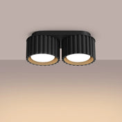 Plafonnier LED double spot noir aluminium | VAMA