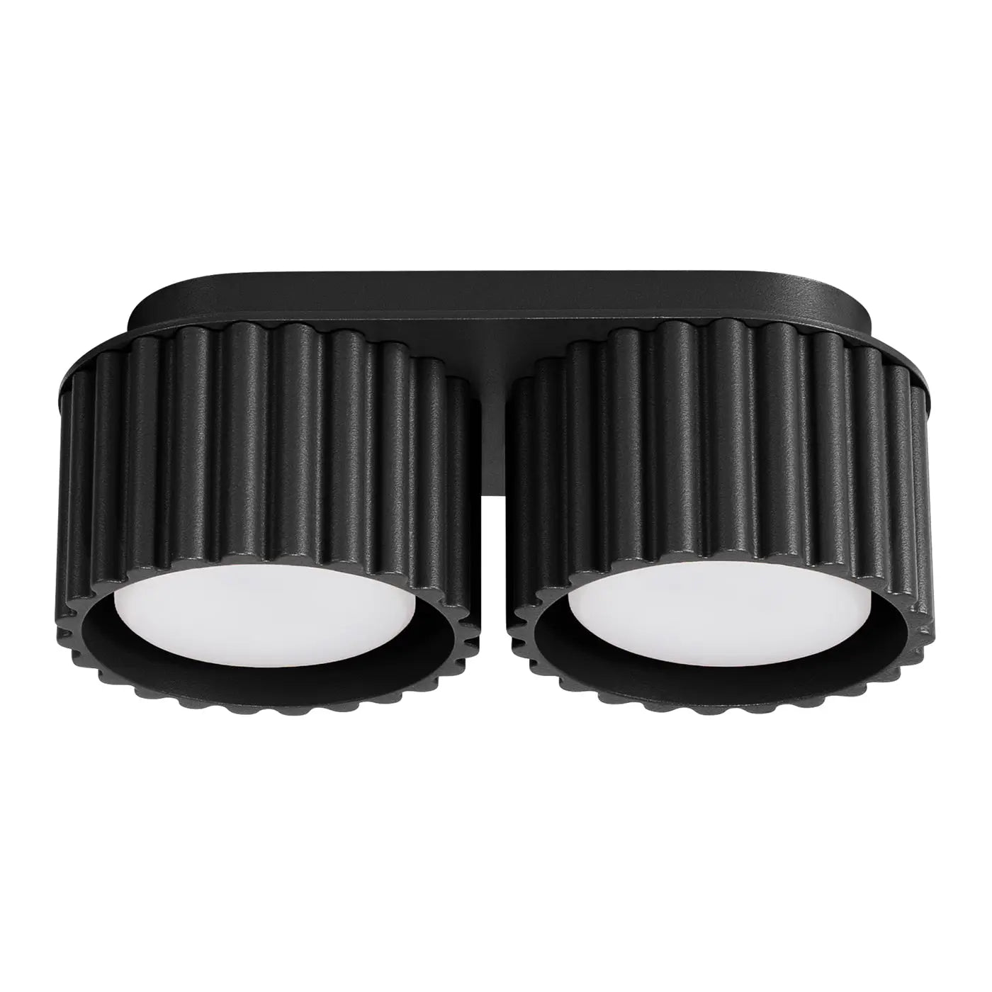 Plafonnier LED double spot noir aluminium | VAMA