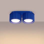 Plafonnier LED double spot outremer aluminium moderne | MIREGO