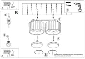 Plafonnier LED double spot outremer aluminium moderne | MIREGO