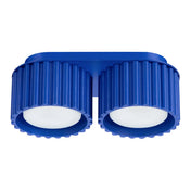 Plafonnier LED double spot outremer aluminium moderne | MIREGO
