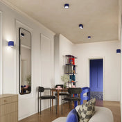 Plafonnier LED double spot outremer aluminium moderne | MIREGO