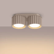 Plafonnier LED double spot taupe aluminium moderne | DUTUMO
