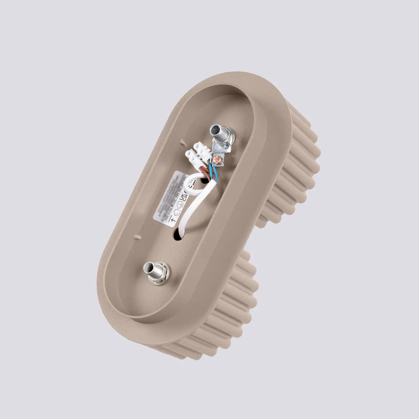 Plafonnier LED double spot taupe aluminium moderne | DUTUMO