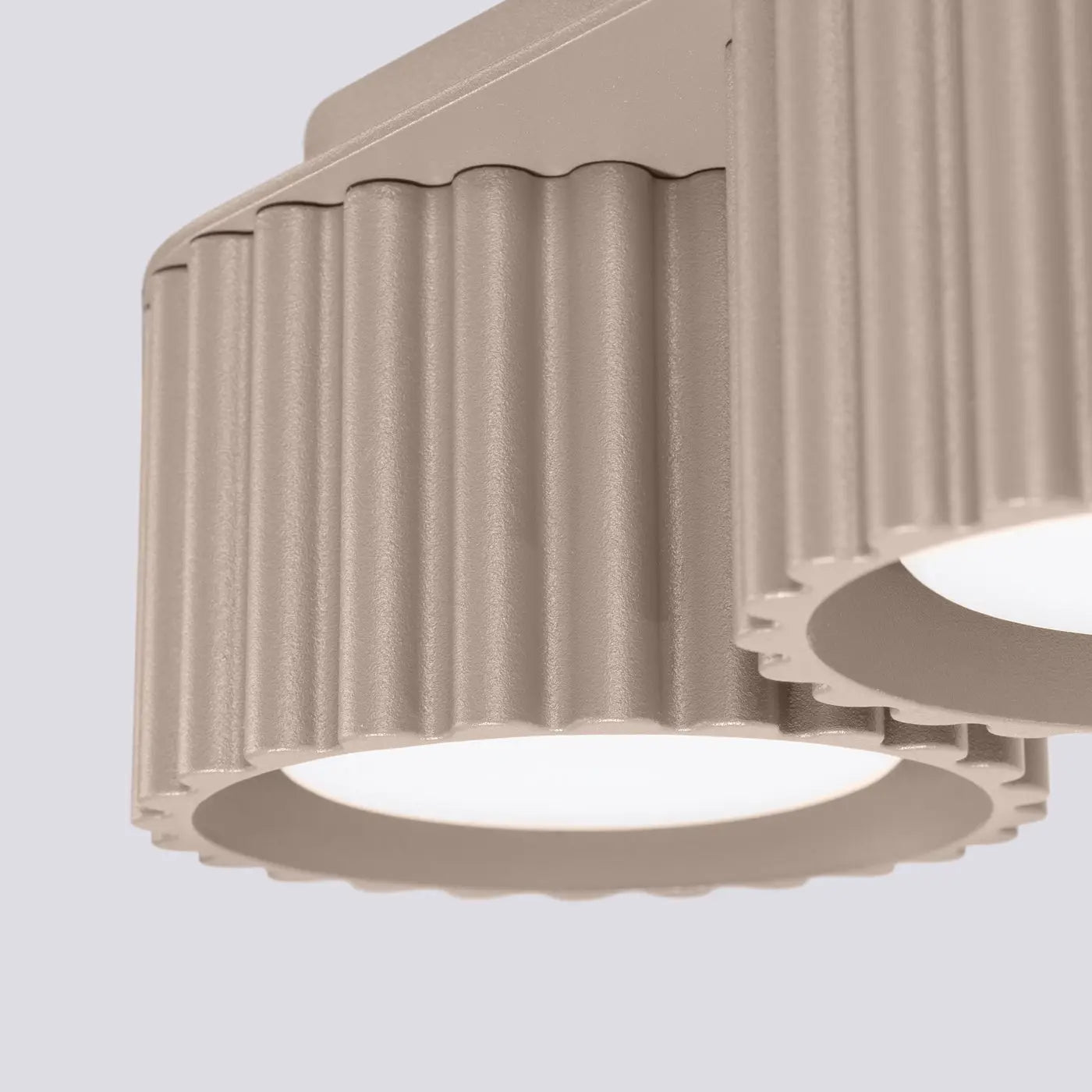 Plafonnier LED double spot taupe aluminium moderne | DUTUMO