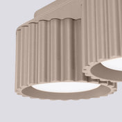 Plafonnier LED double spot taupe aluminium moderne | DUTUMO