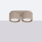 Plafonnier LED double spot taupe aluminium moderne | DUTUMO