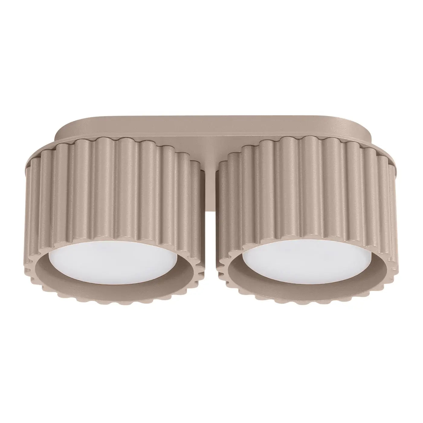 Plafonnier LED double spot taupe aluminium moderne | DUTUMO