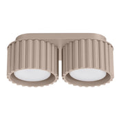 Plafonnier LED double spot taupe aluminium moderne | DUTUMO