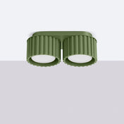 Plafonnier LED double spot vert olive aluminium moderne | NIHEVE