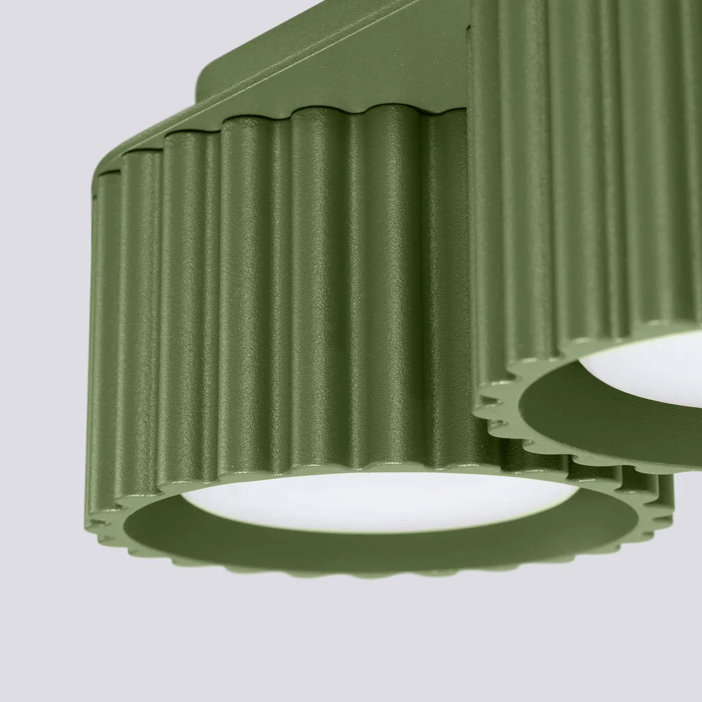 Plafonnier LED double spot vert olive aluminium moderne | NIHEVE