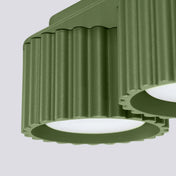Plafonnier LED double spot vert olive aluminium moderne | NIHEVE