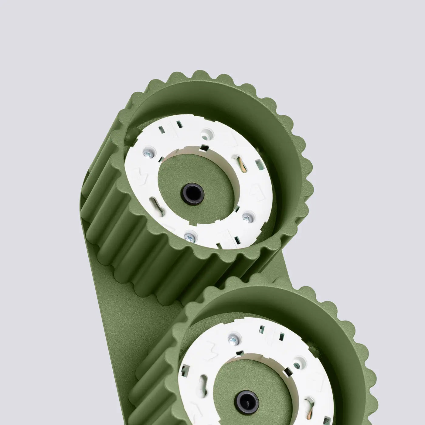 Plafonnier LED double spot vert olive aluminium moderne | NIHEVE