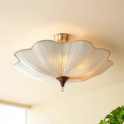Plafonnier LED bois et métal scandinave floral | KAVESAS