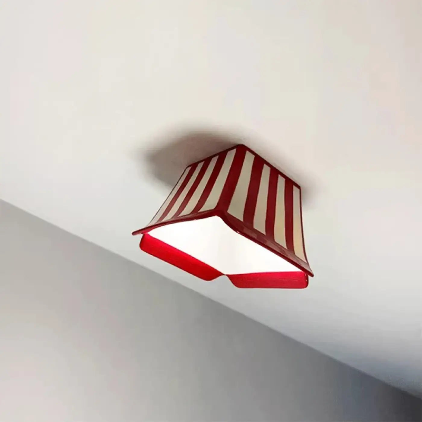 Plafonnier LED rayé céramique enfant vintage | MAHOL