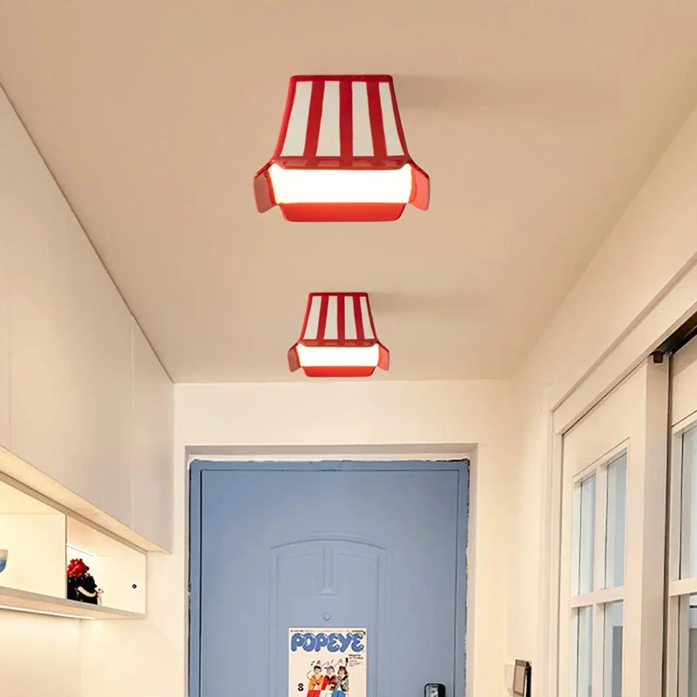 Plafonnier LED rayé céramique enfant vintage | MAHOL
