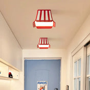 Plafonnier LED rayé céramique enfant vintage | MAHOL