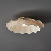 Plafonnier blanc LED forme fleur tissu | REVU