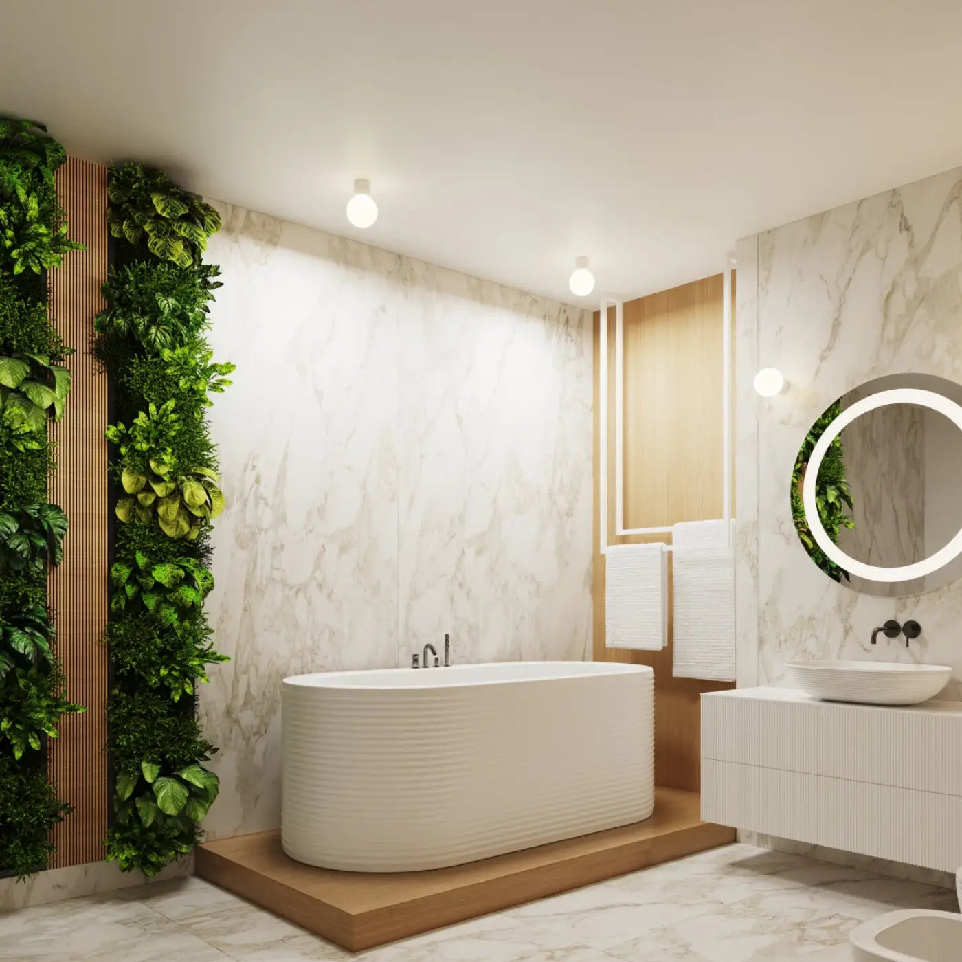 Plafonnier LED blanc design IP44 | TOGUFU