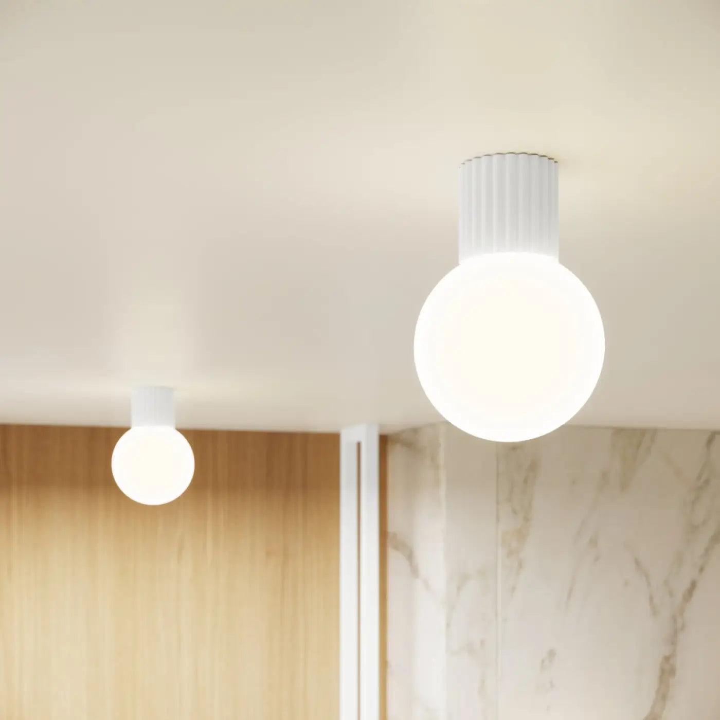 Plafonnier LED blanc design IP44 | TOGUFU