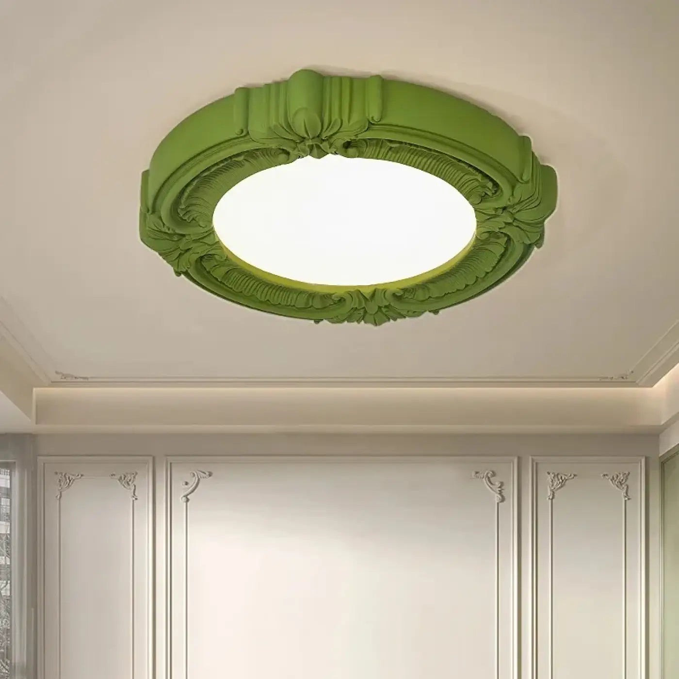 Plafonnier LED métal et résine style vintage | LOKIKER