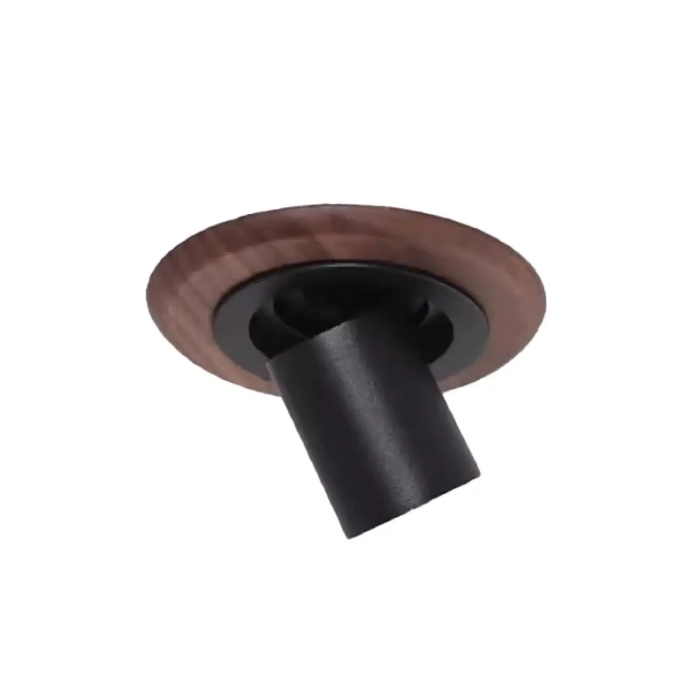 Plafonnier LED rond bois et aluminium noir | LISUBI