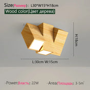 Plafonnier LED bois orientable design moderne | ZOSUMU