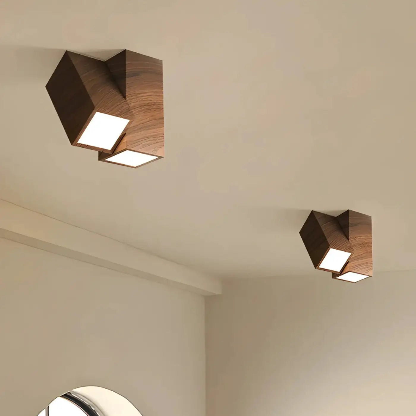 Plafonnier LED bois orientable design moderne | ZOSUMU