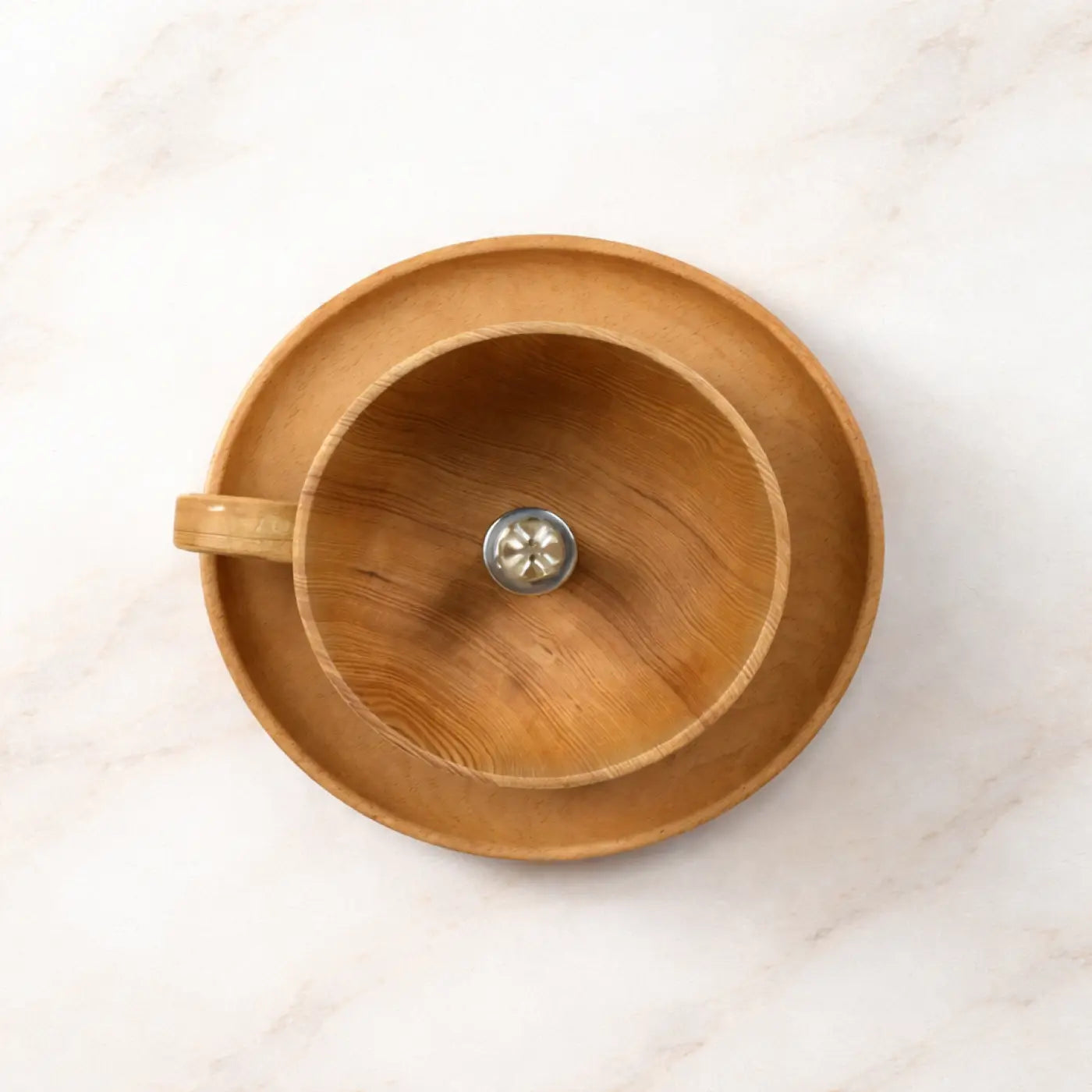 Plafonnier LED tasse bois minimaliste design | HAZILU