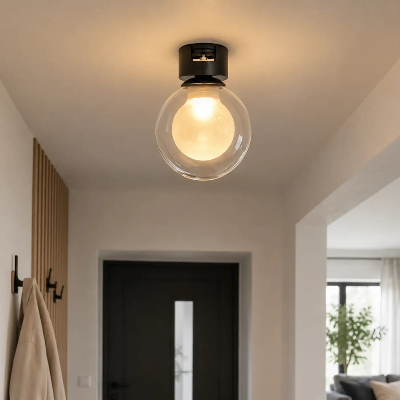Plafonnier LED aluminium noir moderne | POHIR