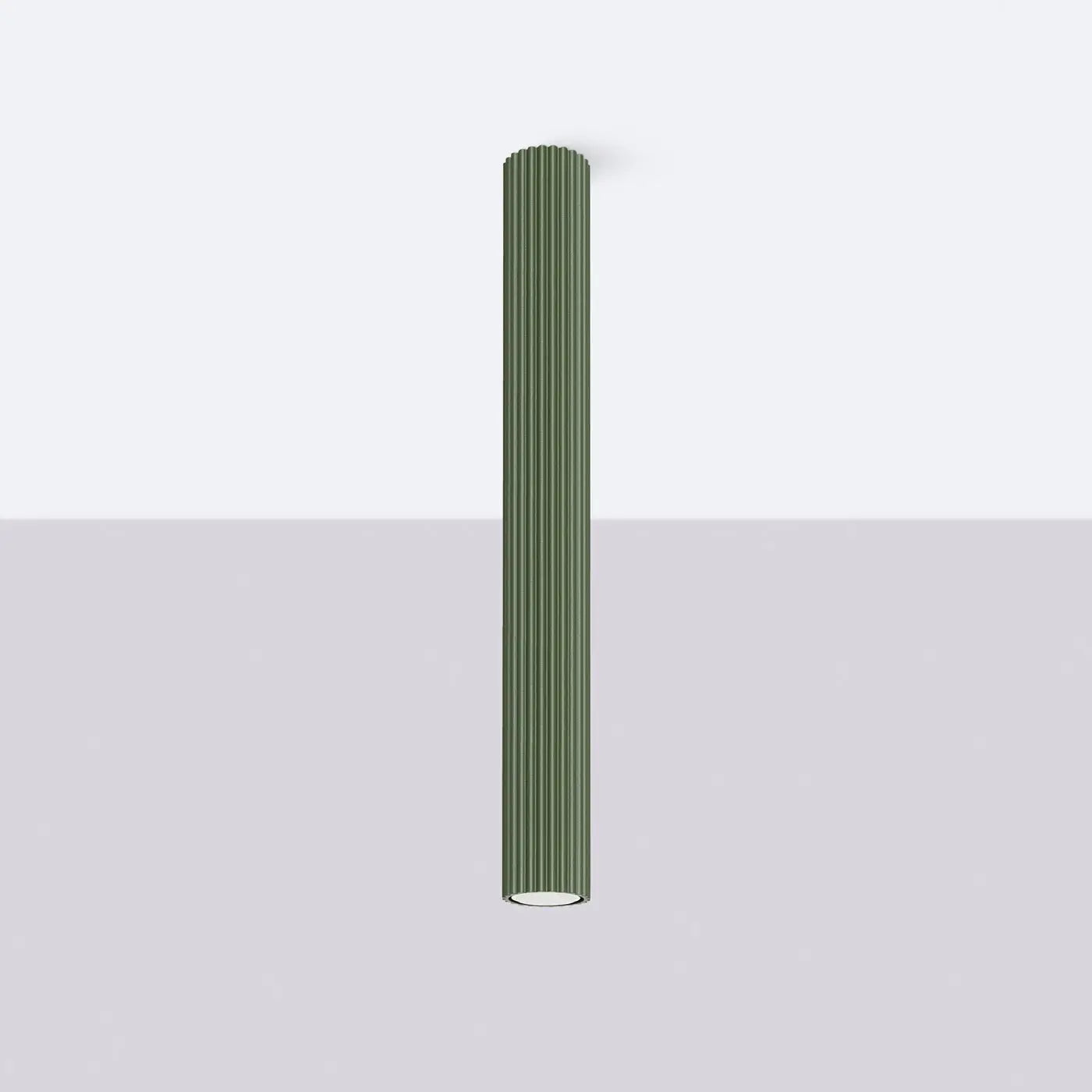Plafonnier LED vert olive aluminium minimaliste | NENUFOK