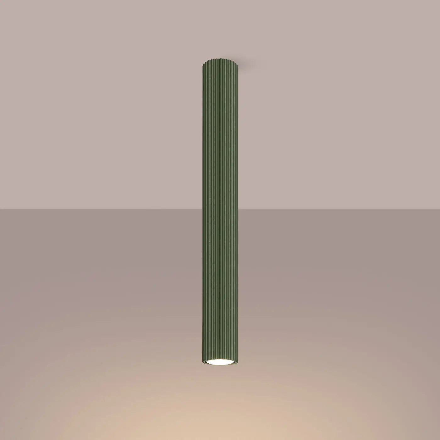 Plafonnier LED vert olive aluminium minimaliste | NENUFOK