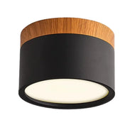 Plafonnier LED noir et bois moderne scandinave | POSU